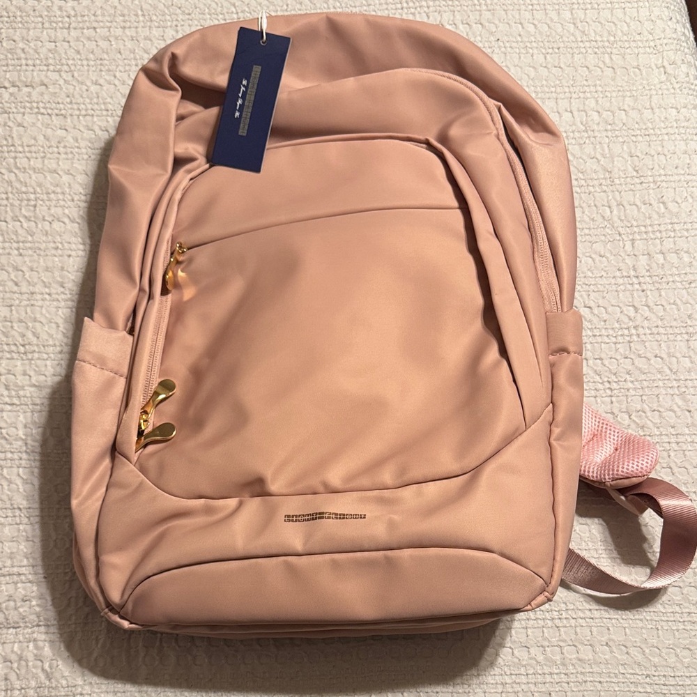 Light Flight Pink Backpack with Gold Accents
